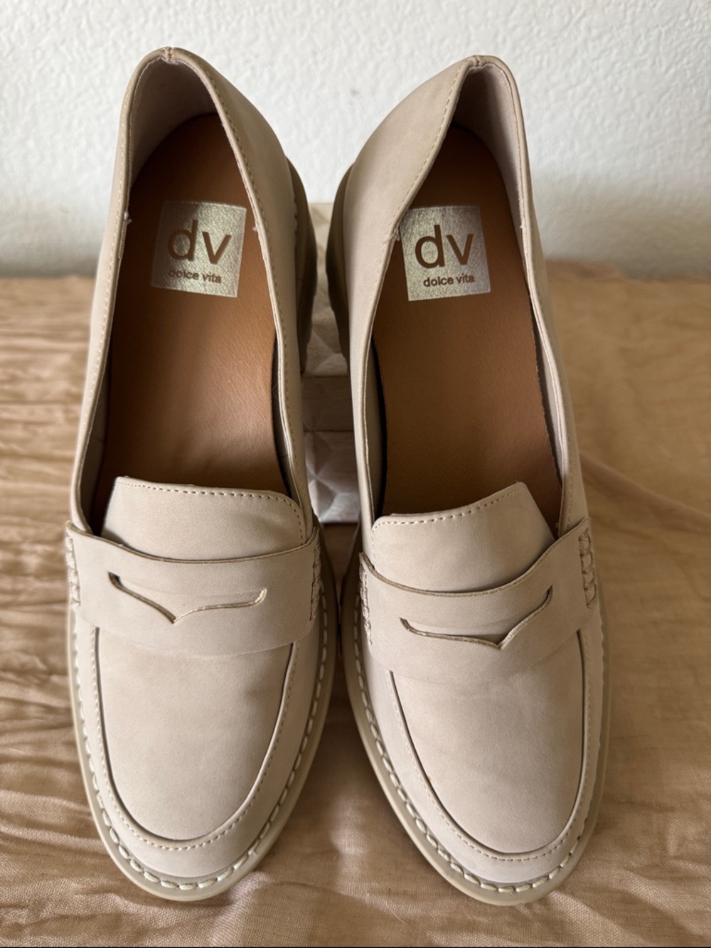Dolce Vita Neutral Cream Women's Catalina Loafers Womens Size 8